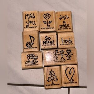 Stampin' Up! Wooden Rubber Stamps Set of 10